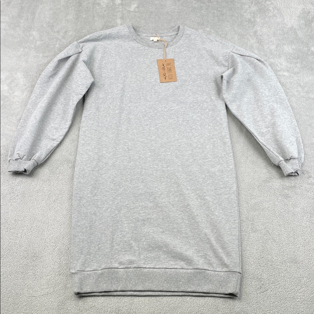 NEW The Simple Folk 2‎ Organic Cotton Stretch Gray The Oversized Sweater Dress